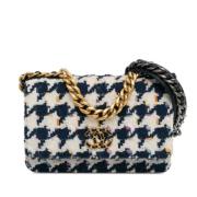 Chanel Vintage Pre-owned Tyg crossbodyvskor Blue, Dam