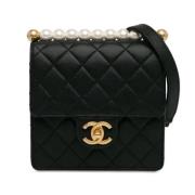 Chanel Vintage Pre-owned Laeder crossbodyvskor Black, Dam