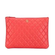 Chanel Vintage Pre-owned Laeder kuvertvskor Red, Dam