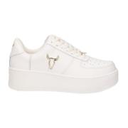 Windsor Smith Vit Läder Sneaker med Guld Metall Logo White, Dam