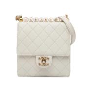 Chanel Vintage Pre-owned Laeder axelremsvskor White, Dam