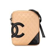 Chanel Vintage Pre-owned Laeder crossbodyvskor Beige, Dam