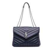 Yves Saint Laurent Vintage Pre-owned Laeder axelremsvskor Blue, Dam