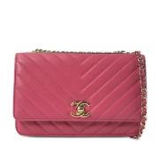 Chanel Vintage Pre-owned Laeder crossbodyvskor Pink, Dam