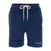 Sporty & Rich Blå Terry Cursive Shorts Blue, Dam