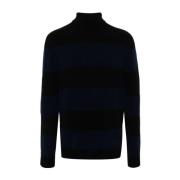 Dondup Navy Blue Striped Wool Sweater Blue, Herr