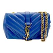 Yves Saint Laurent Vintage Pre-owned Laeder axelremsvskor Blue, Dam