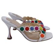 Christian Louboutin Pre-owned Pre-owned Laeder sandaler White, Dam