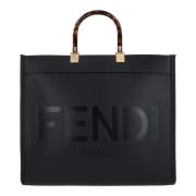 Fendi Svart Toteväska med Guld Hardware Black, Dam