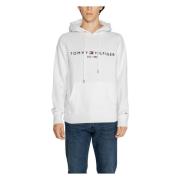 Tommy Hilfiger Logo Hoodie - Höst/Vinter Kollektion White, Herr