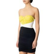 Elisabetta Franchi Draperad Miniklänning med Bustier Multicolor, Dam