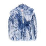 Diesel Blå Faux-Fur Ombre Jacka Blue, Dam