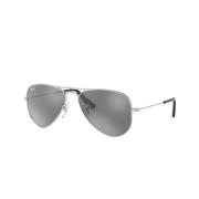 Ray-Ban Junior Aviator Solglasögon Silver Grå Spegel Gray, Unisex