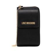 Love Moschino Dam Plånbok med Mobilfack och Myntficka Black, Dam