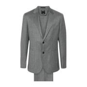 Ermenegildo Zegna Grå Texturerad Ull Blazer och Byxor Gray, Herr