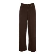 Séfr Bred Skuren Brun Tvättad Jeans Brown, Herr