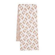 Pinko Stickad Monogram Scarf Wrap Stil Beige, Dam