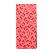 Pinko Ullblandning Jacquard Logo Sjal Red, Dam