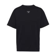 Prada Svart Bomull Jersey T-shirts Polos Black, Herr