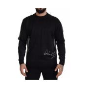 Dolce & Gabbana Präglad Logotyp Pullover Tröja Svart Black, Herr