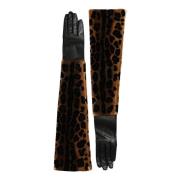 Dolce & Gabbana Leopardmönstrade Armbågslånga Handskar Multicolor, Dam