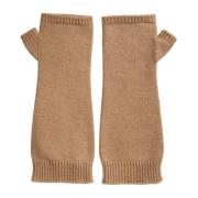 Dolce & Gabbana Lyxiga Cashmere Fingerlösa Handskar Brown, Dam