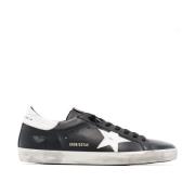 Golden Goose Super-Star Svart Läder Sneakers Black, Herr