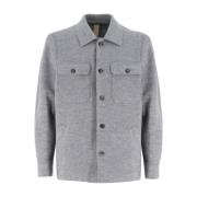 Eleventy Mjuk textur overshirt med bröstfickor Gray, Herr