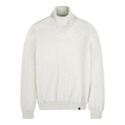 Fay Off White Turtleneck Sweater Beige, Herr