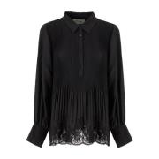 Ermanno Scervino Lyxig blus med genomskinliga detaljer Black, Dam