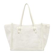 Gianni Chiarini Vit Shoppingväska med Faux Fur White, Dam