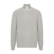 JW Anderson Räfflad Dragkedja Hals Tröja Gray, Herr