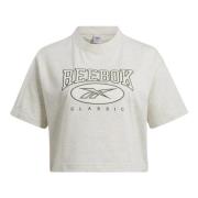 Reebok Stor Logo Crop Topp Beige, Dam