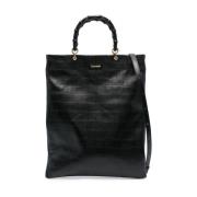 Jil Sander Svart Bambu Shopper Medium Väska Black, Dam