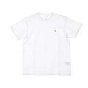 Carhartt Wip Vit/Guld Kortärmad T-shirt Mjuk passform White, Herr