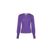 Fabienne Chapot Lila Ballongärm Pullover Purple, Dam