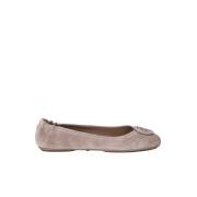 Tory Burch Ballerina Flats med Logo Platta Beige, Dam