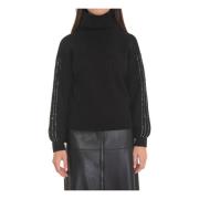 Liu Jo Ull Turtleneck Pullover med Ballongärmar Black, Dam