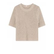 Gustav Shanne Stickad T-shirt med Paljetter Beige, Dam