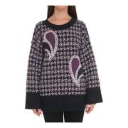 Boss Fantasy Pullover med Nacklinje Purple, Dam