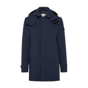 Peuterey Herr Trenchcoat med Avtagbar Huva Blue, Herr