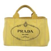 Prada Vintage Pre-owned Canvas prada-vskor Yellow, Dam