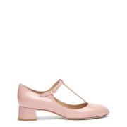 Stuart Weitzman Klassisk T-Strap Blockklack Pump Pink, Dam