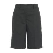 Gender Högmidjade Glencheck Bermuda Shorts Gray, Dam