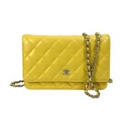 Chanel Vintage Pre-owned Laeder chanel-vskor Yellow, Dam