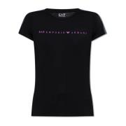 Emporio Armani EA7 T-shirt med logotyp Black, Dam