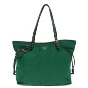 Prada Vintage Pre-owned Tyg totevskor Green, Dam