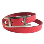 Hermès Vintage Pre-owned Laeder armband Red, Dam