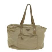 Prada Vintage Pre-owned Tyg totevskor Beige, Dam