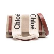 Chloé Vit Läder Canvas Väska Multicolor, Dam